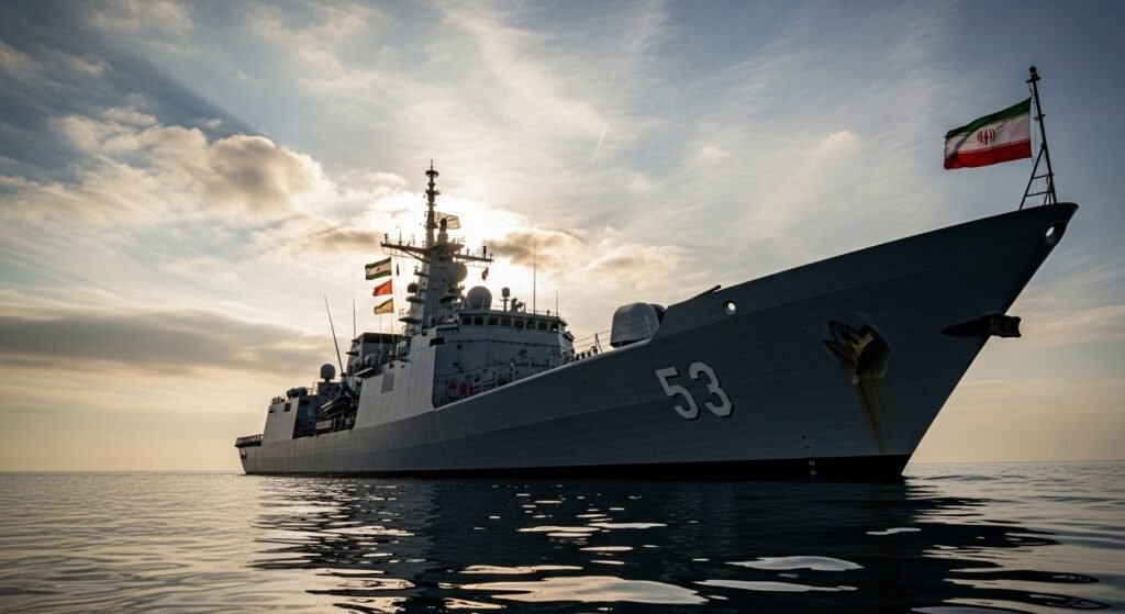 Iranian naval crew on Discover performing drills