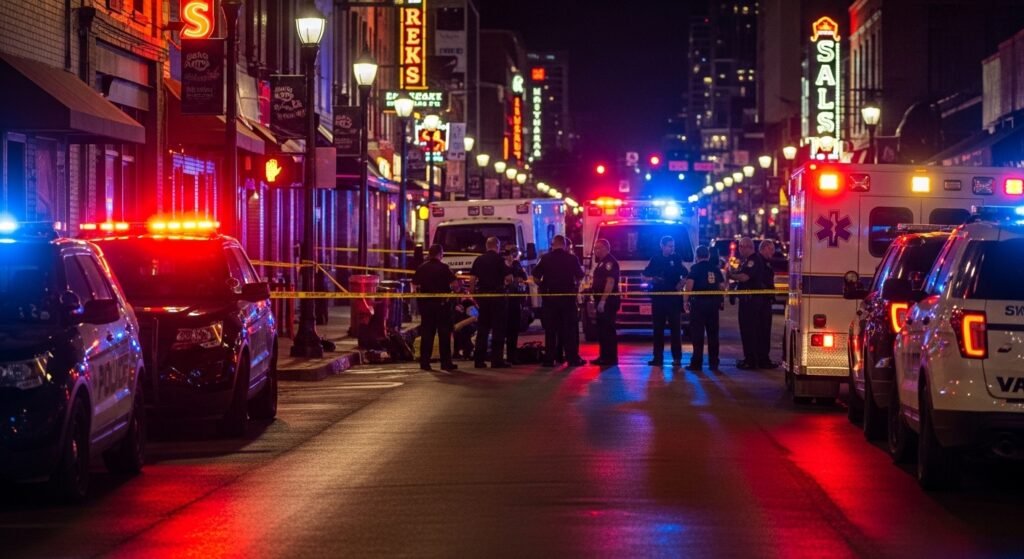 Austin Mass Shooting: Ndiaga Diagne Identified as Suspect in Deadly Sixth Street Attack Police and emergency vehicles respond to mass shooting scene on Sixth Street in Austin Texas at night
